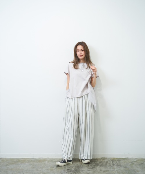 HERENCIA（ヘレンチア）の「マルチストライプ タックイージーパンツ（セットアップ可）（その他パンツ・レディース・ホワイト系その他/ベージュ系その他・MEDIUM）」の22枚目の写真