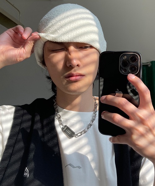 MASONPRINCE(メイソンプリンス)の「【MASONPRINCE】8 color brand logo knit cap MZ2029(ニットキャップ/ビーニー・メンズ・ブラック/ライトブルー/イエロー/ブルー/ホワイト/ブラウン/グレー/アイボリー・FREE)」の2枚目の写真