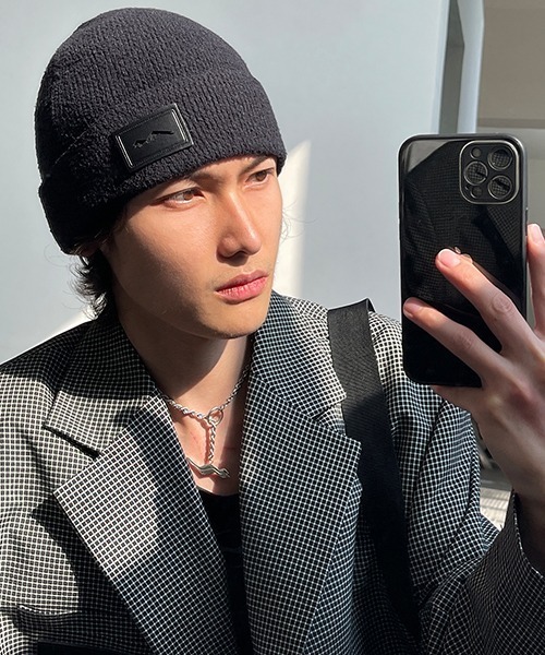 MASONPRINCE(メイソンプリンス)の「【MASONPRINCE】8 color brand logo knit cap MZ2029(ニットキャップ/ビーニー・メンズ・ブラック/ライトブルー/イエロー/ブルー/ホワイト/ブラウン/グレー/アイボリー・FREE)」の4枚目の写真