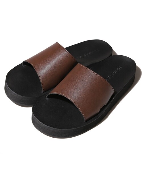 FREAK'S STORE(フリークスストア)の「WEB限定 ワンストラップ PUレザースライドサンダル/コンフォートサンダル/レオパード/ボリュームソール(サンダル・メンズ・ベージュ/ブラック/レオパード/ブラウン・6/8/9/8.5/6.5/5.5)」の14枚目の写真