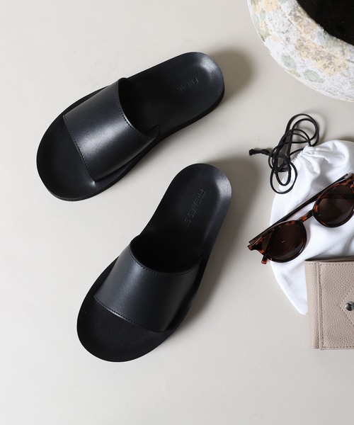 FREAK'S STORE(フリークスストア)の「WEB限定 ワンストラップ PUレザースライドサンダル/コンフォートサンダル/レオパード/ボリュームソール(サンダル・メンズ・ベージュ/ブラック/レオパード/ブラウン・6/8/9/8.5/6.5/5.5)」の15枚目の写真