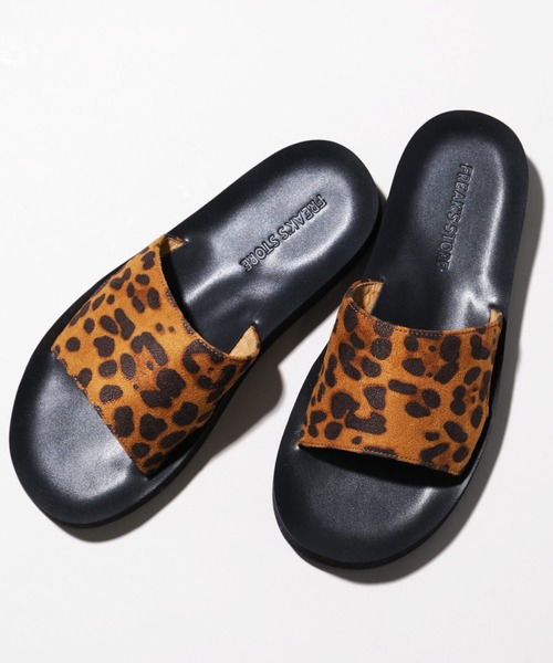 FREAK'S STORE(フリークスストア)の「WEB限定 ワンストラップ PUレザースライドサンダル/コンフォートサンダル/レオパード/ボリュームソール(サンダル・メンズ・ベージュ/ブラック/レオパード/ブラウン・6/8/9/8.5/6.5/5.5)」の19枚目の写真