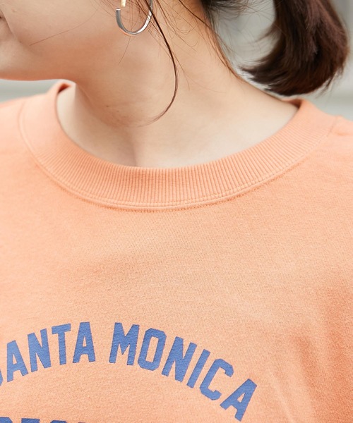 CIAOPANIC TYPY（チャオパニックティピー）の「麻混裏毛ボリュームプリントスウェット（スウェット・レディース・インディゴブルー/オレンジ/チャコールグレー/ホワイト・ONE SIZE）」の12枚目の写真