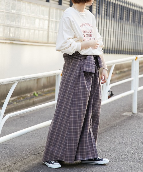 CIAOPANIC TYPY（チャオパニックティピー）の「麻混裏毛ボリュームプリントスウェット（スウェット・レディース・インディゴブルー/オレンジ/チャコールグレー/ホワイト・ONE SIZE）」の20枚目の写真