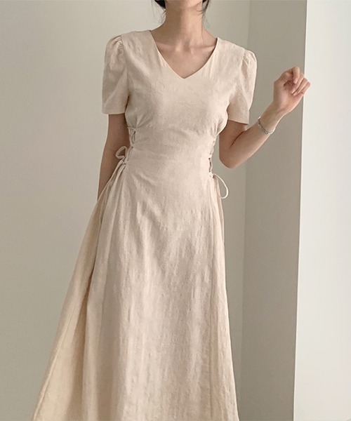 セール Vネック ウエストサイド編み上げ フレア ワンピース ワンピース A Lot Of Love ア ロット オブ ラブ のファッション通販 Zozotown