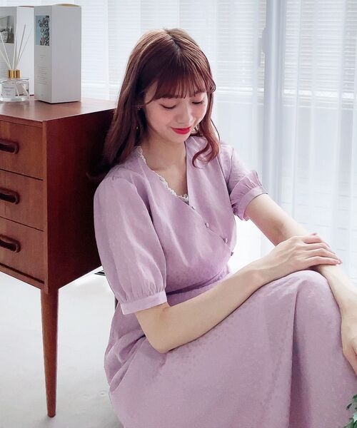 MAJESTIC LEGON(マジェスティックレゴン)の「シークレットフラワーワンピース(ワンピース・レディース・グレー系その他/グリーン系その他/パープル系その他2・SMALL/MEDIUM)」の10枚目の写真