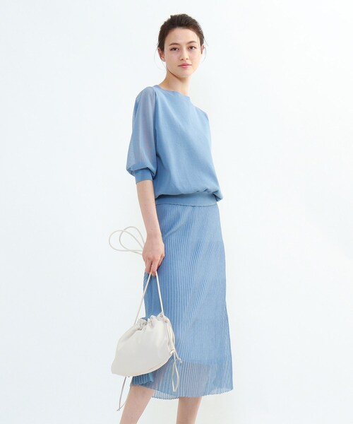 INDIVI（インディヴィ）の「◇【2点セット/洗える】シアーニット  