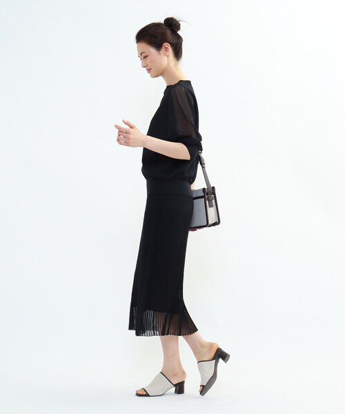 INDIVI（インディヴィ）の「◇【2点セット/洗える】シアーニット  