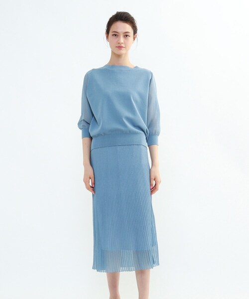 INDIVI（インディヴィ）の「◇【2点セット/洗える】シアーニット  