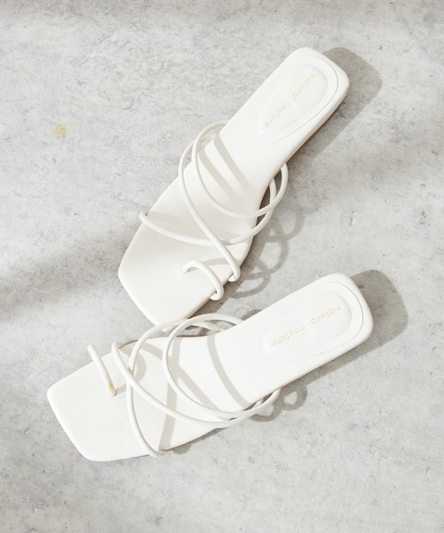 natural couture（ナチュラルクチュール）の「NEW細ヒモヌーディ―サンダル（サンダル・レディース・アイボリー/ブラック/ベージュ・SMALL/MEDIUM/LARGE）」の7枚目の写真