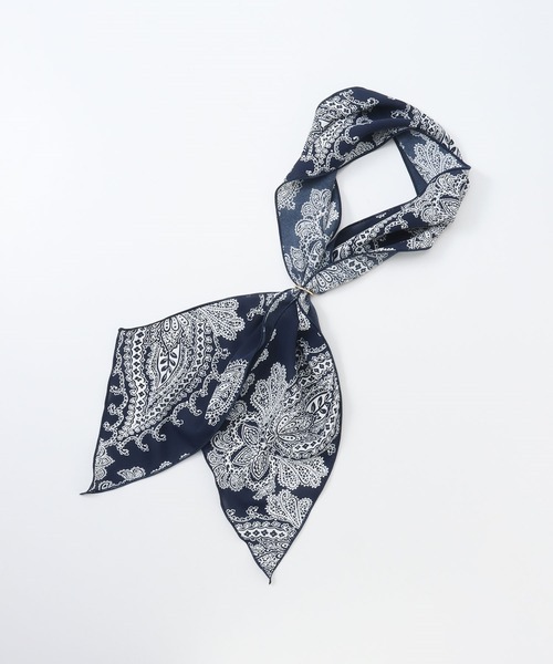 Honeys（ハニーズ）の「リング付スカーフ（バンダナ/スカーフ・レディース・ブルー系その他/ホワイト×ブラック/ブルー系その他2/チャコールグレー×ブラック・FREE）」の17枚目の写真