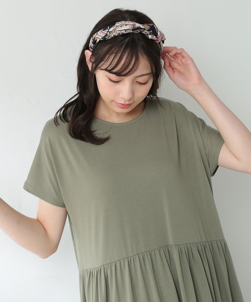 Honeys（ハニーズ）の「リング付スカーフ（バンダナ/スカーフ・レディース・ブルー系その他/ホワイト×ブラック/ブルー系その他2/チャコールグレー×ブラック・FREE）」の13枚目の写真