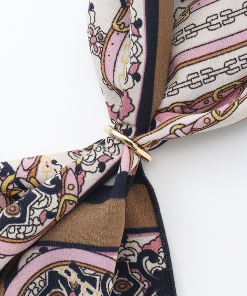 Honeys（ハニーズ）の「リング付スカーフ（バンダナ/スカーフ・レディース・ブルー系その他/ホワイト×ブラック/ブルー系その他2/チャコールグレー×ブラック・FREE）」の16枚目の写真