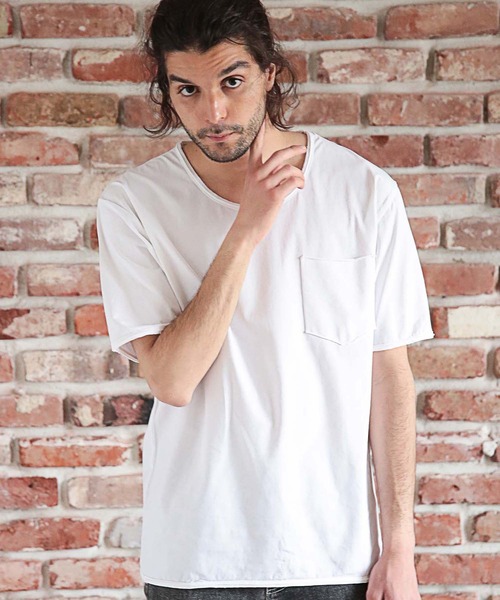 RATTLE TRAP（ラトルトラップ）の「UネックカットオフTシャツ（Tシャツ/カットソー・メンズ・ブラック/ホワイト・LL/L/M）」の2枚目の写真