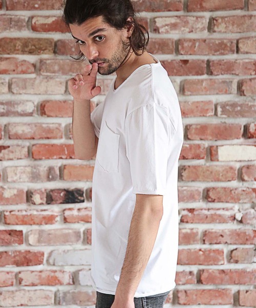 RATTLE TRAP（ラトルトラップ）の「UネックカットオフTシャツ（Tシャツ/カットソー・メンズ・ブラック/ホワイト・LL/L/M）」の9枚目の写真