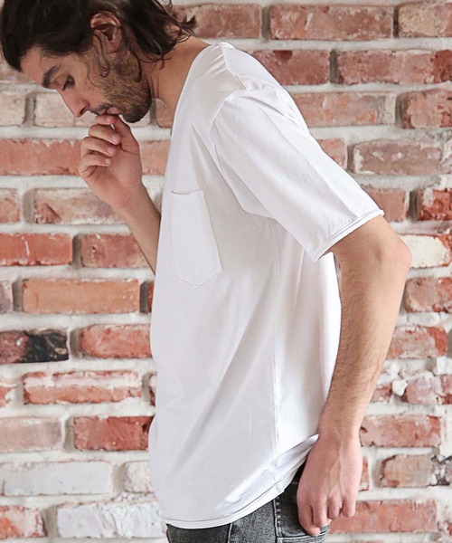 RATTLE TRAP（ラトルトラップ）の「UネックカットオフTシャツ（Tシャツ/カットソー・メンズ・ブラック/ホワイト・LL/L/M）」の10枚目の写真