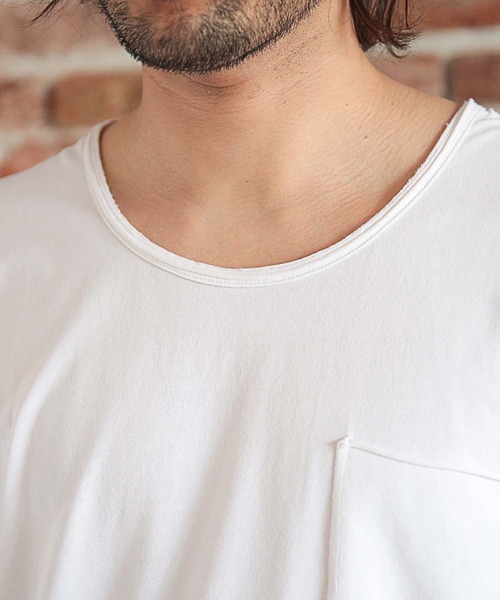 RATTLE TRAP（ラトルトラップ）の「UネックカットオフTシャツ（Tシャツ/カットソー・メンズ・ブラック/ホワイト・LL/L/M）」の13枚目の写真