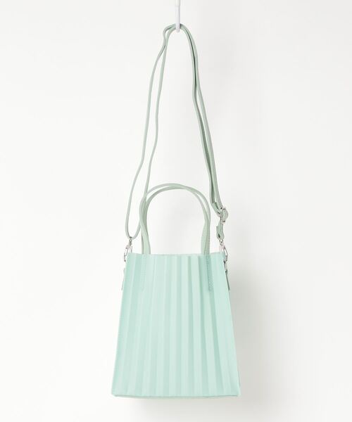 Per sist ence（パーシエンス）の「Per sist ence/パーシエンス　シアープリーツ2WAYトート（トートバッグ・レディース・ホワイト/ブラック/ピンク/ミント・FREE）」の5枚目の写真