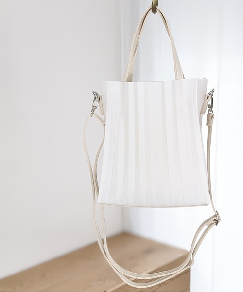 Per sist ence（パーシエンス）の「Per sist ence/パーシエンス　シアープリーツ2WAYトート（トートバッグ・レディース・ホワイト/ブラック/ピンク/ミント・FREE）」の12枚目の写真