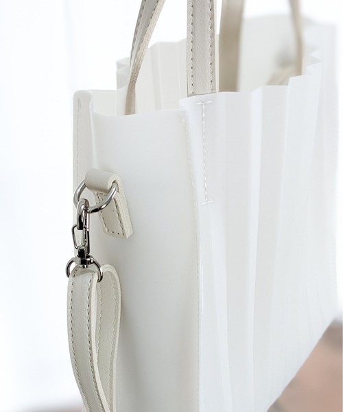 Per sist ence（パーシエンス）の「Per sist ence/パーシエンス　シアープリーツ2WAYトート（トートバッグ・レディース・ホワイト/ブラック/ピンク/ミント・FREE）」の14枚目の写真