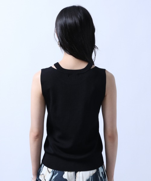 HARE（ハレ）の「ネックスリットニットトップス(HARE)（ニット/セーター・レディース・ブラック/ベージュ/グリーン・FREE）」の10枚目の写真