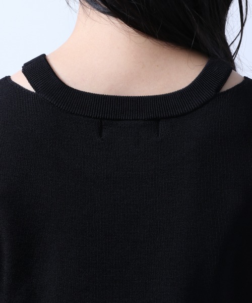 HARE（ハレ）の「ネックスリットニットトップス(HARE)（ニット/セーター・レディース・ブラック/ベージュ/グリーン・FREE）」の7枚目の写真