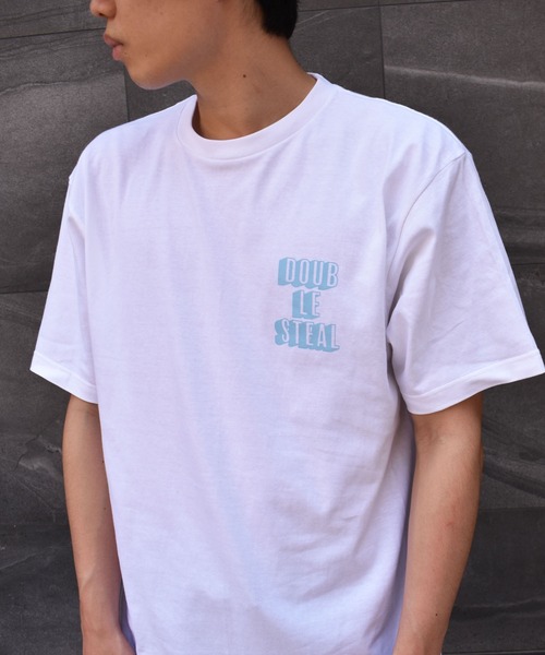 DOUBLE STEAL（ダブルスティール）の「SHADOW FONT LOGO 半袖Tシャツ（Tシャツ/カットソー・メンズ・ホワイト/ブラック/ライトベージュ・MEDIUM/LARGE/X-LARGE/XX-LARGE）」の14枚目の写真