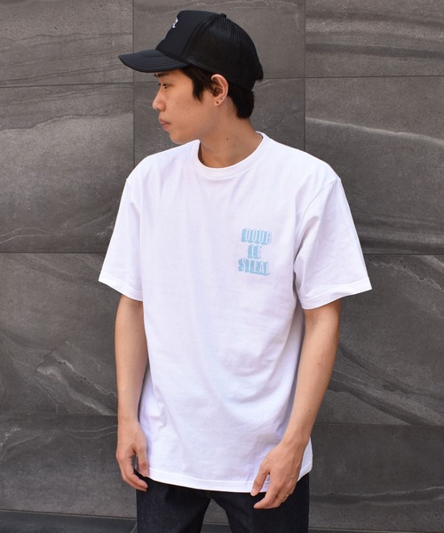 DOUBLE STEAL（ダブルスティール）の「SHADOW FONT LOGO 半袖Tシャツ（Tシャツ/カットソー・メンズ・ホワイト/ブラック/ライトベージュ・MEDIUM/LARGE/X-LARGE/XX-LARGE）」の20枚目の写真