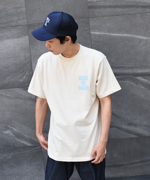 DOUBLE STEAL（ダブルスティール）の「SHADOW FONT LOGO 半袖Tシャツ（Tシャツ/カットソー・メンズ・ホワイト/ブラック/ライトベージュ・MEDIUM/LARGE/X-LARGE/XX-LARGE）」の12枚目の写真