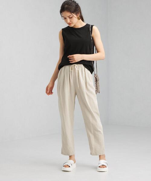 green label relaxing（グリーンレーベルリラクシング）の「CFC バックスリット ノースリーブ プルオーバー カットソー（Tシャツ/カットソー・レディース・ブラック/オレンジ/オフホワイト・FREE）」の10枚目の写真