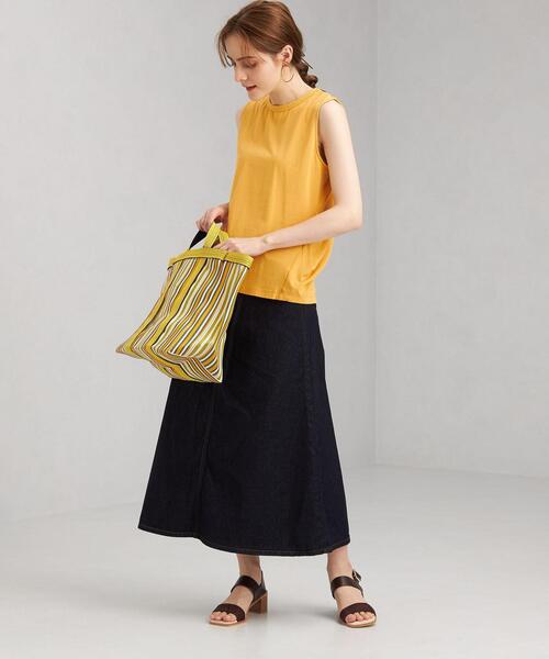 green label relaxing（グリーンレーベルリラクシング）の「CFC バックスリット ノースリーブ プルオーバー カットソー（Tシャツ/カットソー・レディース・ブラック/オレンジ/オフホワイト・FREE）」の12枚目の写真