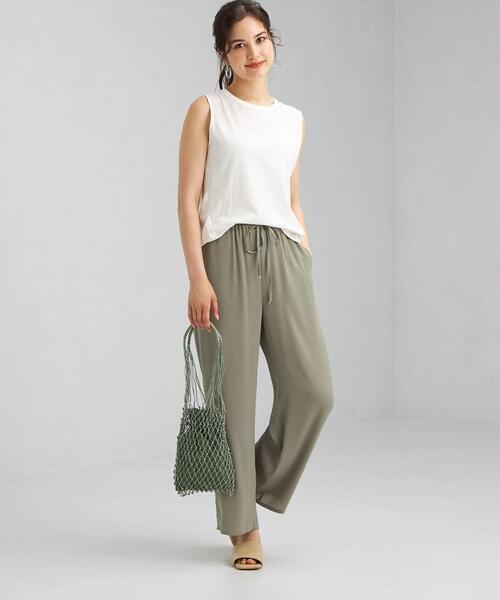 green label relaxing（グリーンレーベルリラクシング）の「CFC バックスリット ノースリーブ プルオーバー カットソー（Tシャツ/カットソー・レディース・ブラック/オレンジ/オフホワイト・FREE）」の14枚目の写真