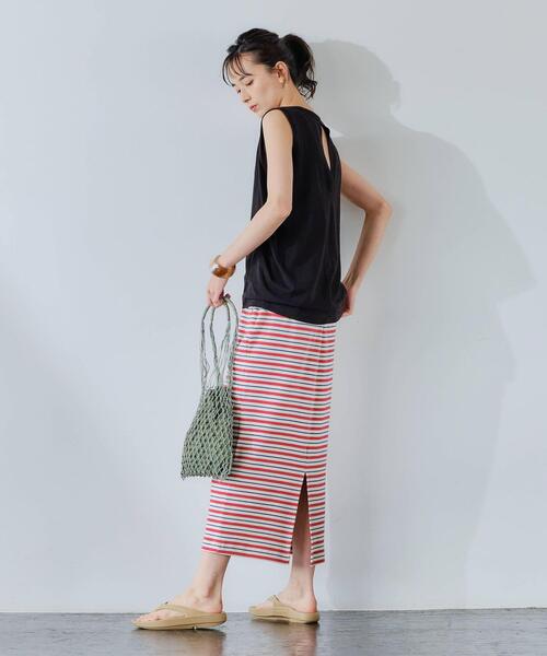 green label relaxing（グリーンレーベルリラクシング）の「CFC バックスリット ノースリーブ プルオーバー カットソー（Tシャツ/カットソー・レディース・ブラック/オレンジ/オフホワイト・FREE）」の5枚目の写真