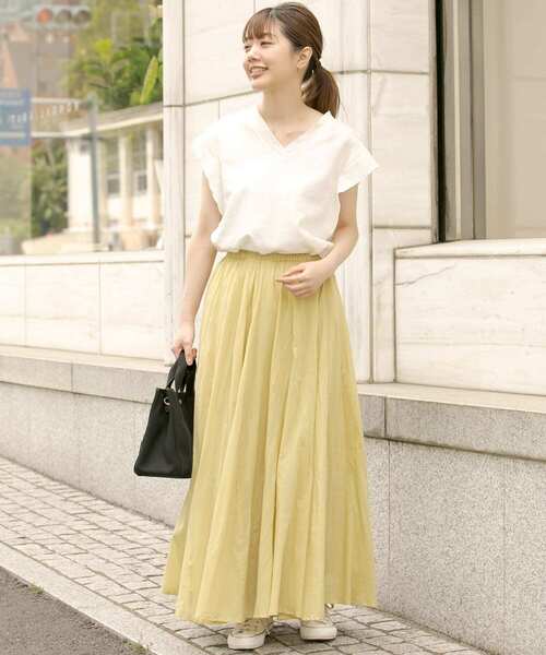 URBAN RESEARCH Sonny Label(アーバンリサーチサニーレーベル)の「コットンボイルフレアスカート(スカート・レディース・ブラック系その他/イエロー系その他/ピンク系その他/ライトグレー・FREE)」の12枚目の写真