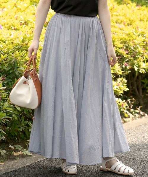 URBAN RESEARCH Sonny Label(アーバンリサーチサニーレーベル)の「コットンボイルフレアスカート(スカート・レディース・ブラック系その他/イエロー系その他/ピンク系その他/ライトグレー・FREE)」の3枚目の写真