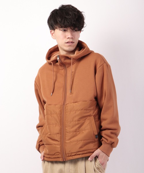 POWER TO THE PEOPLE（パワートゥーザピープル）の「POWER TO THE PEOPLE 中綿切替ジップパーカー（パーカー・メンズ・ブラック/カーキ/オレンジ・LL/M/L）」の3枚目の写真