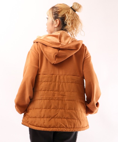 POWER TO THE PEOPLE（パワートゥーザピープル）の「POWER TO THE PEOPLE 中綿切替ジップパーカー（パーカー・メンズ・ブラック/カーキ/オレンジ・LL/M/L）」の7枚目の写真