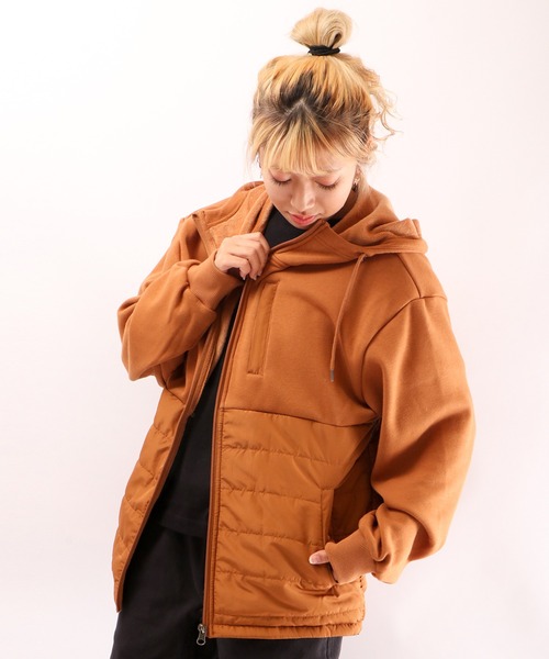 POWER TO THE PEOPLE（パワートゥーザピープル）の「POWER TO THE PEOPLE 中綿切替ジップパーカー（パーカー・メンズ・ブラック/カーキ/オレンジ・LL/M/L）」の9枚目の写真