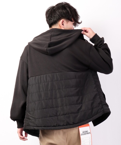 POWER TO THE PEOPLE（パワートゥーザピープル）の「POWER TO THE PEOPLE 中綿切替ジップパーカー（パーカー・メンズ・ブラック/カーキ/オレンジ・LL/M/L）」の16枚目の写真