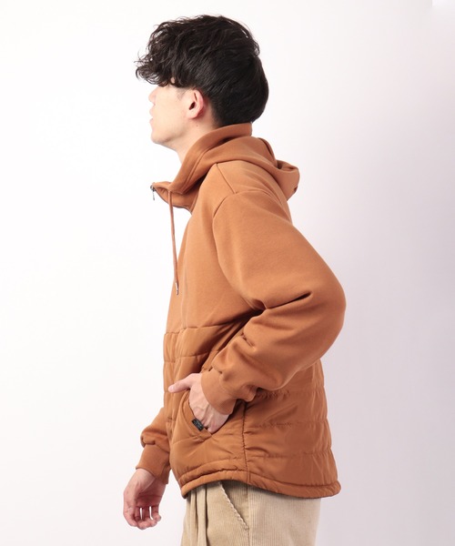 POWER TO THE PEOPLE（パワートゥーザピープル）の「POWER TO THE PEOPLE 中綿切替ジップパーカー（パーカー・メンズ・ブラック/カーキ/オレンジ・LL/M/L）」の13枚目の写真