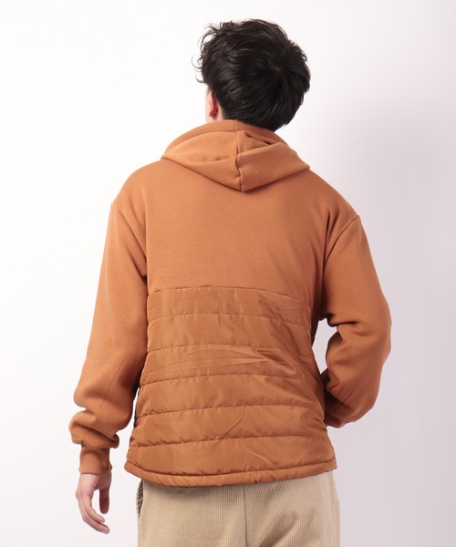 POWER TO THE PEOPLE（パワートゥーザピープル）の「POWER TO THE PEOPLE 中綿切替ジップパーカー（パーカー・メンズ・ブラック/カーキ/オレンジ・LL/M/L）」の12枚目の写真