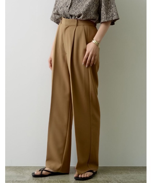 Re:EDIT（リエディ）の「とろみストレッチタックセミルーズスラックス（スラックス・レディース・ブラック/アイボリー/ブルーグリーン/イエロー/キャメル・SHORT/SMALL/MEDIUM/TALL/LARGE）」の5枚目の写真