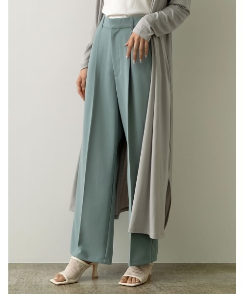 Re:EDIT（リエディ）の「とろみストレッチタックセミルーズスラックス（スラックス・レディース・ブラック/アイボリー/ブルーグリーン/イエロー/キャメル・SHORT/SMALL/MEDIUM/TALL/LARGE）」の3枚目の写真