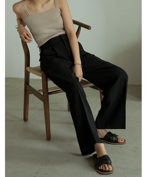 Re:EDIT（リエディ）の「とろみストレッチタックセミルーズスラックス（スラックス・レディース・ブラック/アイボリー/ブルーグリーン/イエロー/キャメル・SHORT/SMALL/MEDIUM/TALL/LARGE）」の15枚目の写真