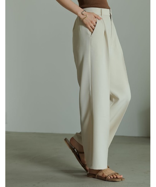 Re:EDIT（リエディ）の「とろみストレッチタックセミルーズスラックス（スラックス・レディース・ブラック/アイボリー/ブルーグリーン/イエロー/キャメル・SHORT/SMALL/MEDIUM/TALL/LARGE）」の16枚目の写真