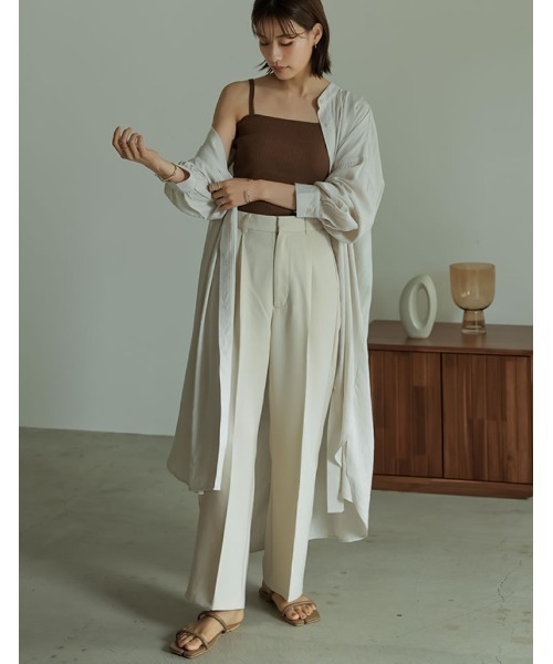 Re:EDIT（リエディ）の「とろみストレッチタックセミルーズスラックス（スラックス・レディース・ブラック/アイボリー/ブルーグリーン/イエロー/キャメル・SHORT/SMALL/MEDIUM/TALL/LARGE）」の7枚目の写真