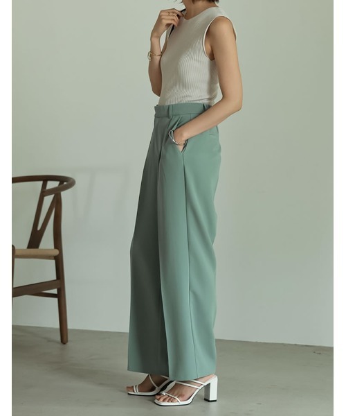 Re:EDIT（リエディ）の「とろみストレッチタックセミルーズスラックス（スラックス・レディース・ブラック/アイボリー/ブルーグリーン/イエロー/キャメル・SHORT/SMALL/MEDIUM/TALL/LARGE）」の21枚目の写真