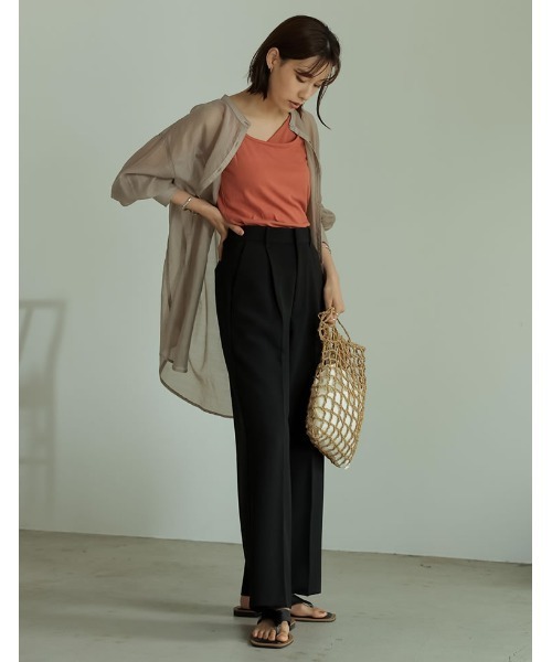 Re:EDIT（リエディ）の「とろみストレッチタックセミルーズスラックス（スラックス・レディース・ブラック/アイボリー/ブルーグリーン/イエロー/キャメル・SHORT/SMALL/MEDIUM/TALL/LARGE）」の11枚目の写真