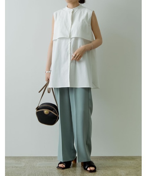 Re:EDIT（リエディ）の「とろみストレッチタックセミルーズスラックス（スラックス・レディース・ブラック/アイボリー/ブルーグリーン/イエロー/キャメル・SHORT/SMALL/MEDIUM/TALL/LARGE）」の8枚目の写真