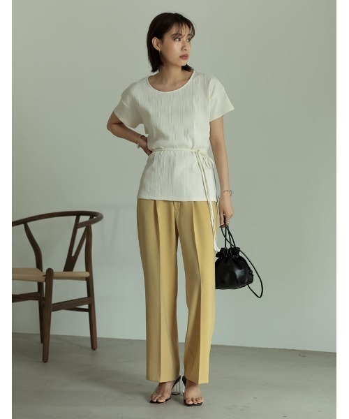 Re:EDIT（リエディ）の「とろみストレッチタックセミルーズスラックス（スラックス・レディース・ブラック/アイボリー/ブルーグリーン/イエロー/キャメル・SHORT/SMALL/MEDIUM/TALL/LARGE）」の22枚目の写真